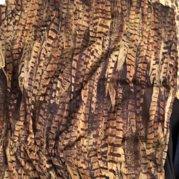 Micheal Kors brown snakeskin poncho type top /cover up  gold chain lace at neck - Picture 5 of 11